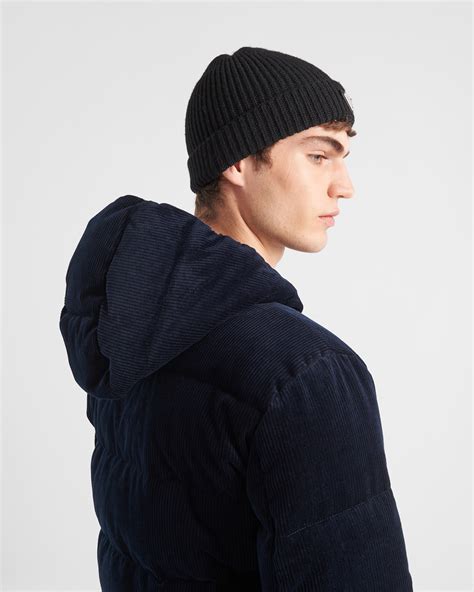 Blue Cropped Corduroy Down Jacket 